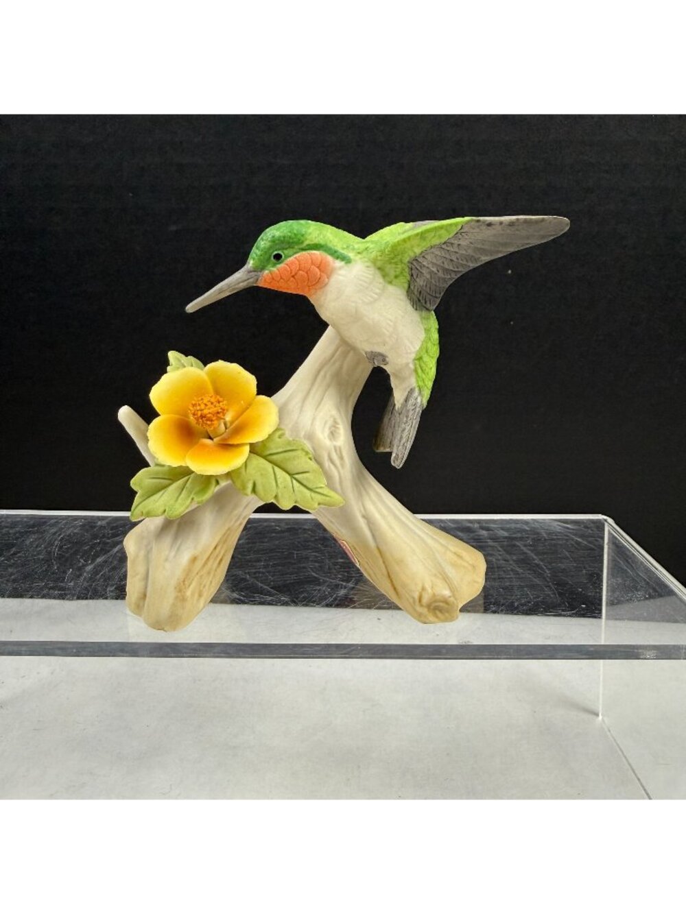 Lefton KW1112 Ruby Throated Hummingbird Figurine